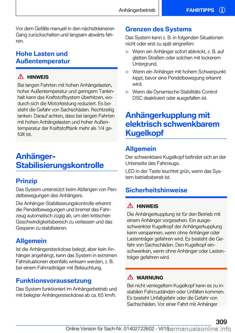 BMW 5 SERIES 2019  Betriebsanleitungen (in German) �V�o�r��d�e�m��G�e�f�