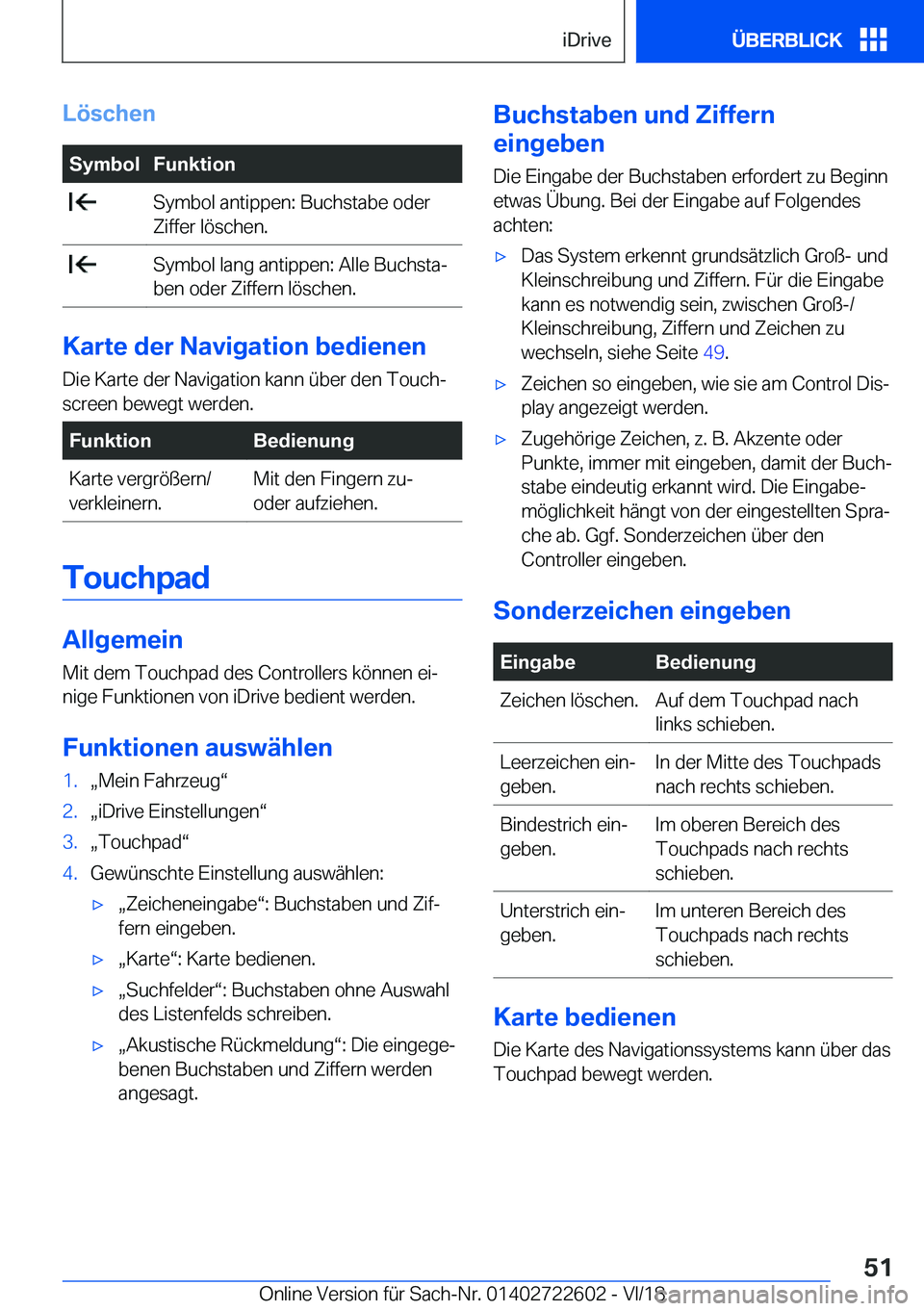 BMW 5 SERIES 2019  Betriebsanleitungen (in German) �L�