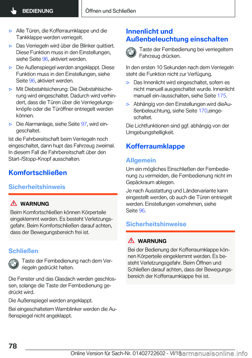 BMW 5 SERIES 2019  Betriebsanleitungen (in German) x�A�l�l�e��T�