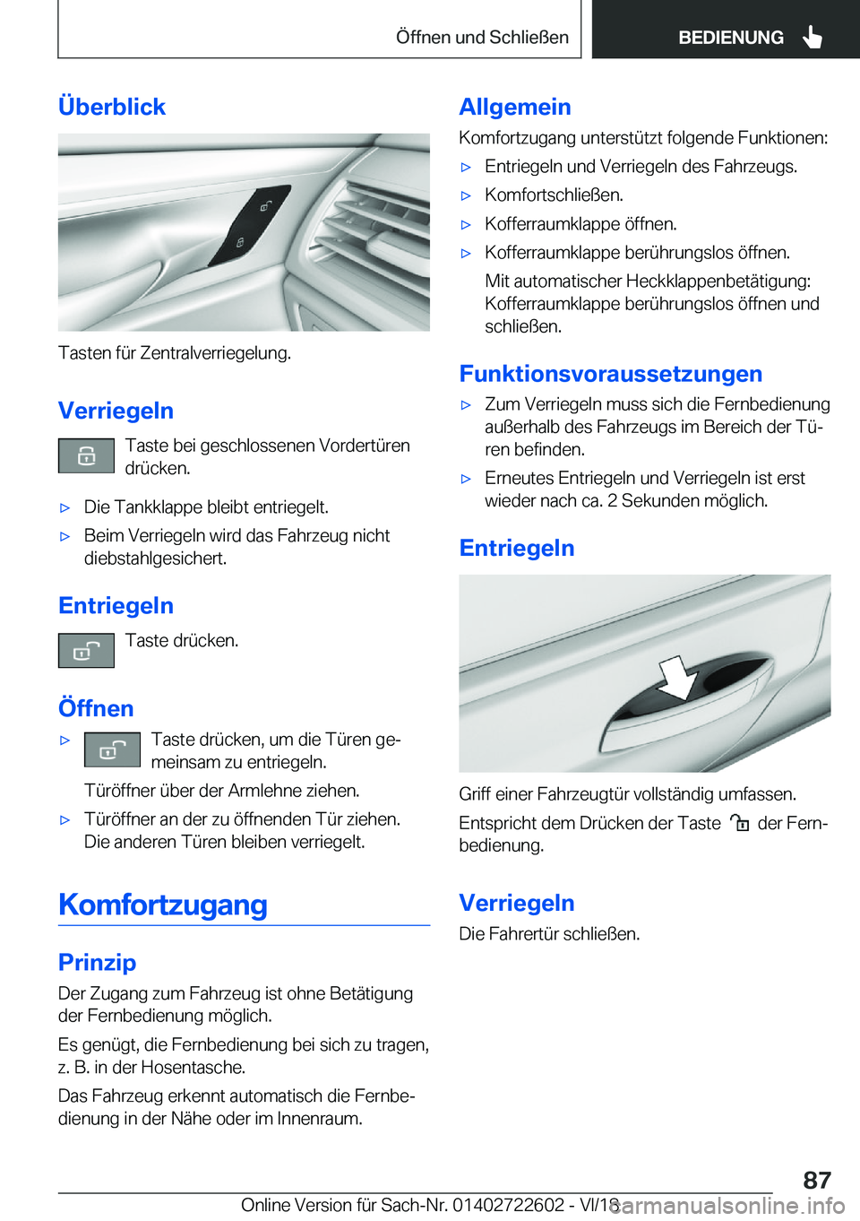 BMW 5 SERIES 2019  Betriebsanleitungen (in German) �
