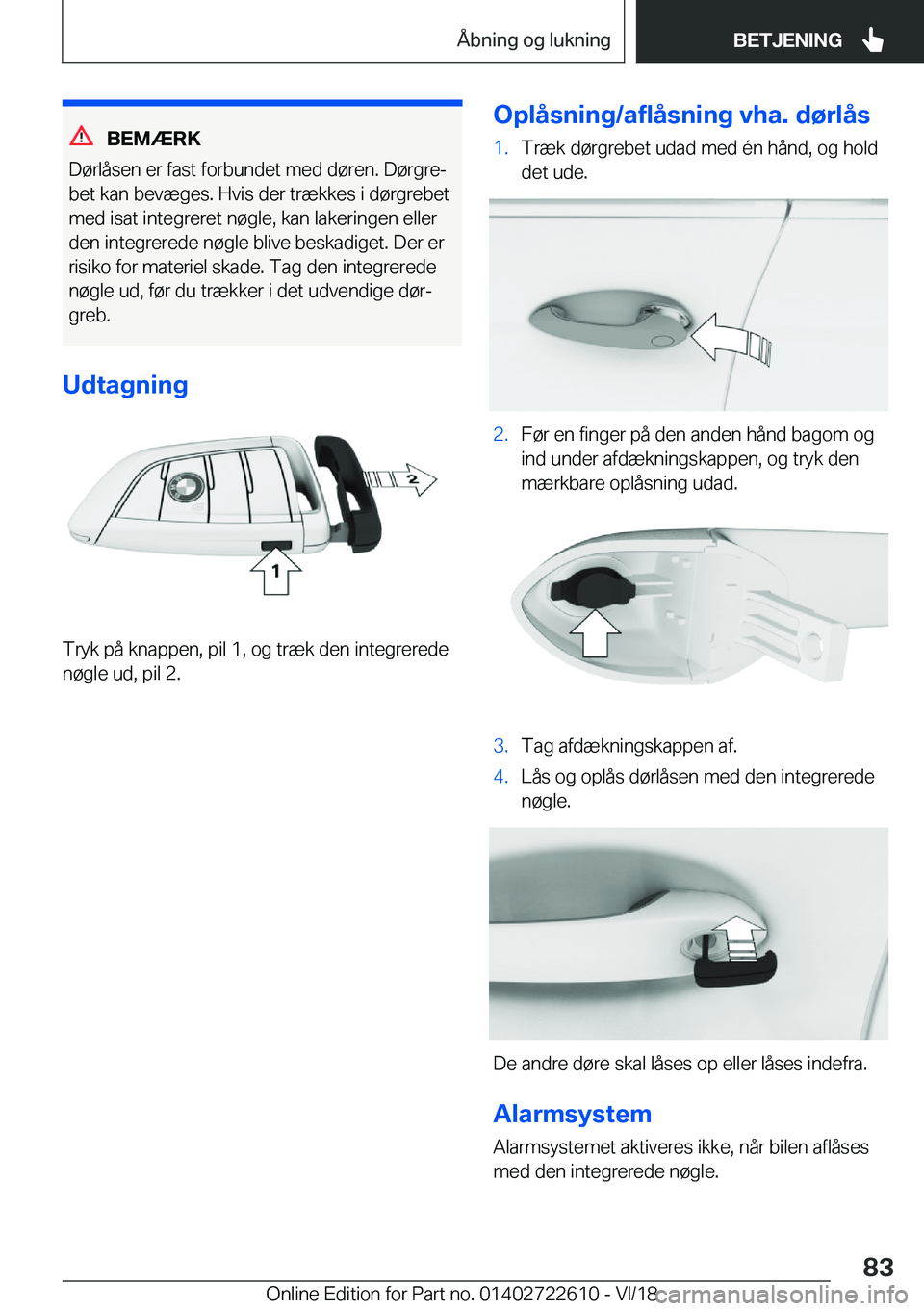 BMW 5 SERIES 2019  InstruktionsbØger (in Danish) �B�E�M�Æ�R�K
�D�