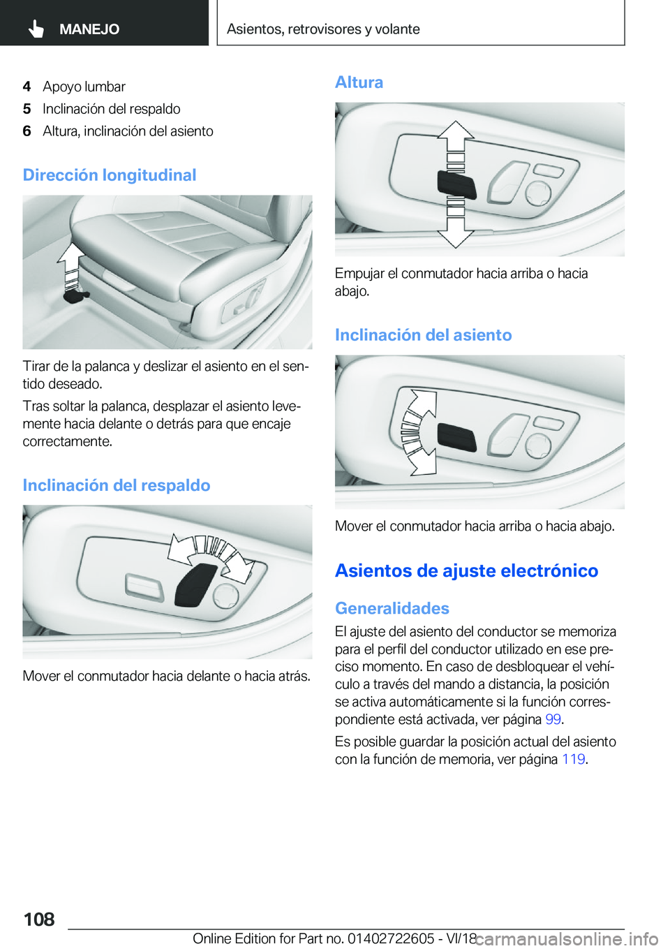 BMW 5 SERIES 2019  Manuales de Empleo (in Spanish) �4�A�p�o�y�o��l�u�m�b�a�r�5�I�n�c�l�i�n�a�c�i�