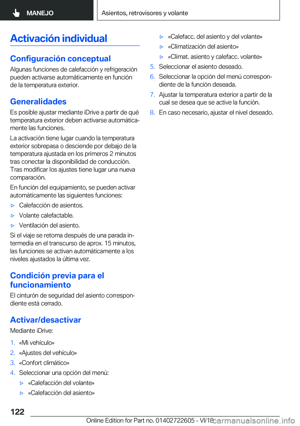 BMW 5 SERIES 2019  Manuales de Empleo (in Spanish) �A�c�t�i�v�a�c�i�