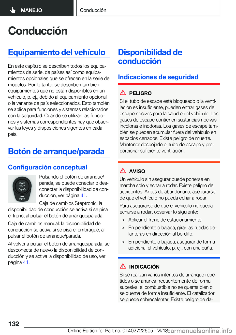 BMW 5 SERIES 2019  Manuales de Empleo (in Spanish) �C�o�n�d�u�c�c�i�
