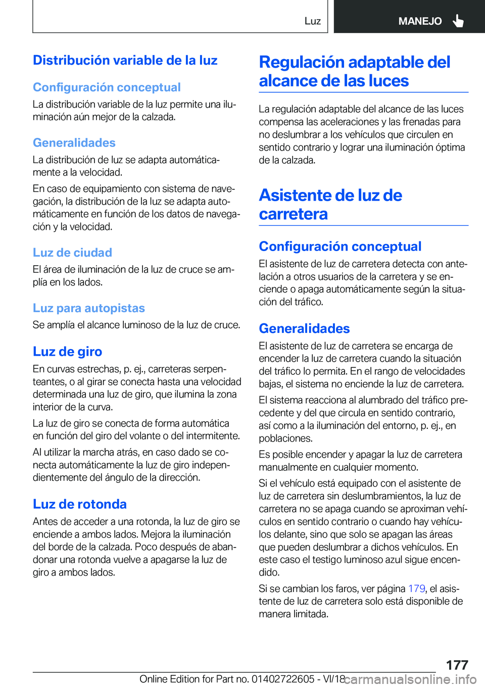 BMW 5 SERIES 2019  Manuales de Empleo (in Spanish) �D�i�s�t�r�i�b�u�c�i�