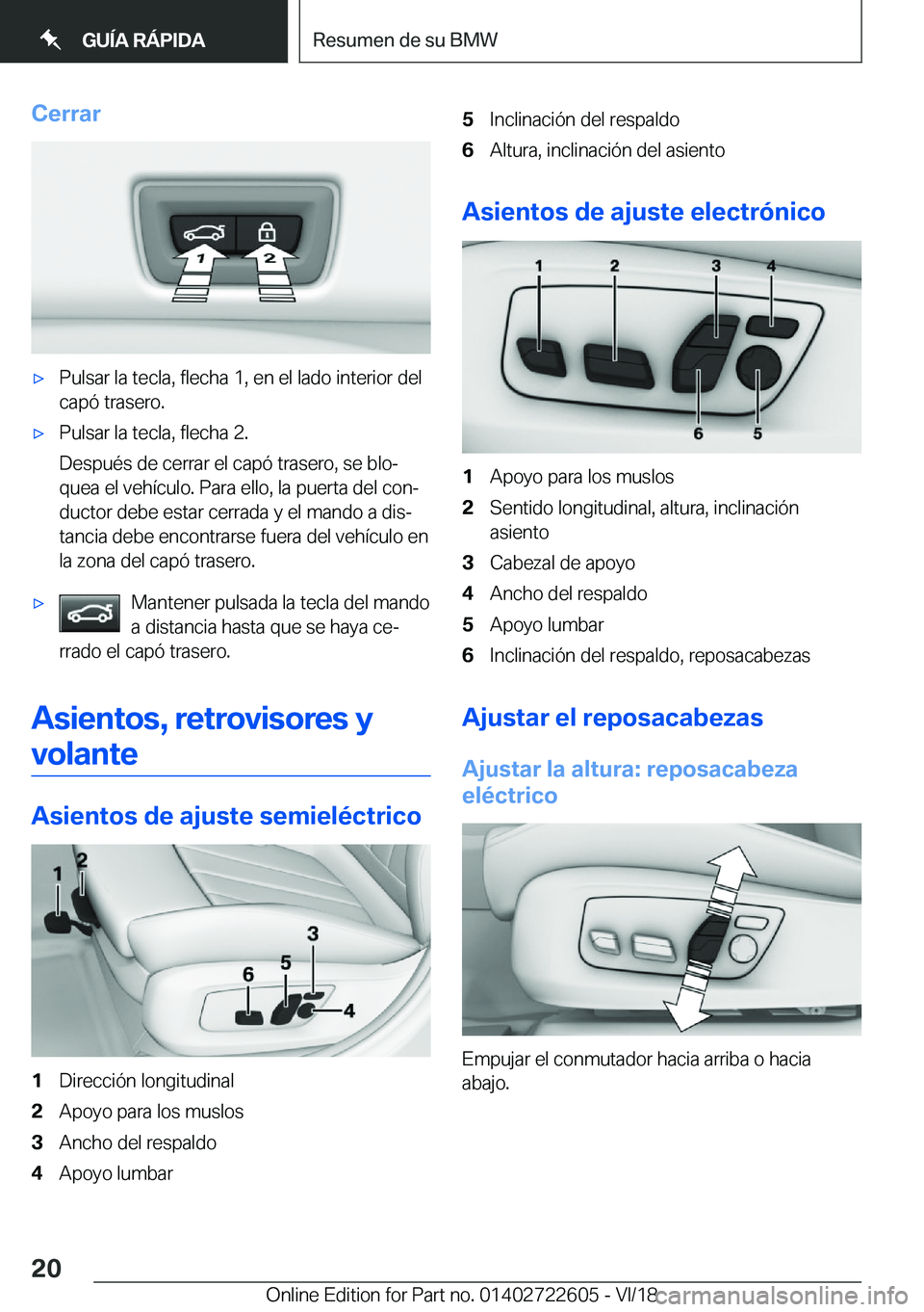 BMW 5 SERIES 2019  Manuales de Empleo (in Spanish) �C�e�r�r�a�rx�P�u�l�s�a�r��l�a��t�e�c�l�a�,��f�l�e�c�h�a��1�,��e�n��e�l��l�a�d�o��i�n�t�e�r�i�o�r��d�e�l�c�a�p�