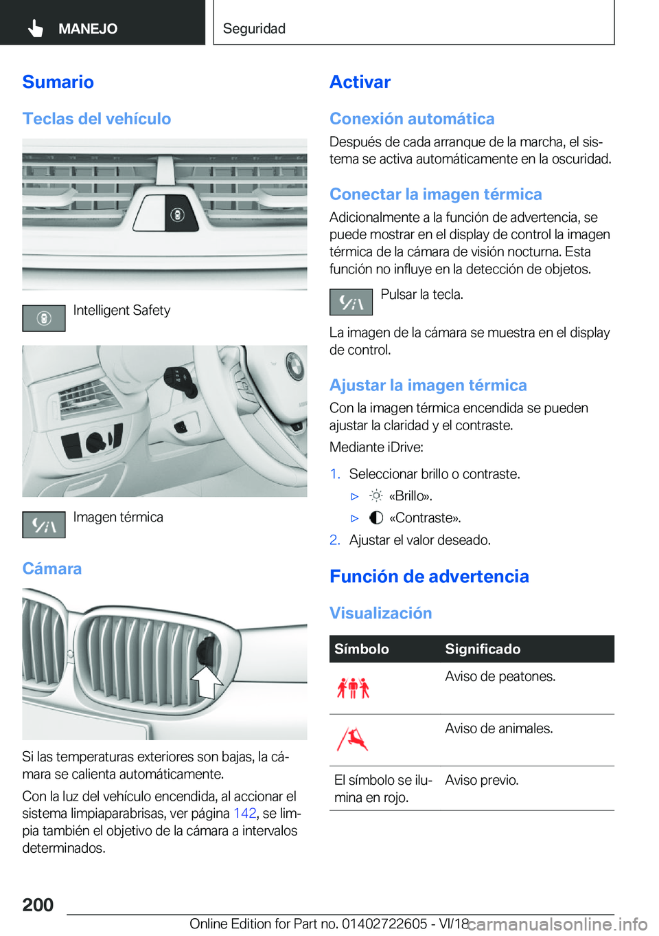 BMW 5 SERIES 2019  Manuales de Empleo (in Spanish) �S�u�m�a�r�i�o�T�e�c�l�a�s��d�e�l��v�e�h�