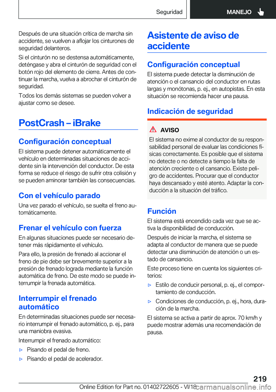 BMW 5 SERIES 2019  Manuales de Empleo (in Spanish) �D�e�s�p�u�
