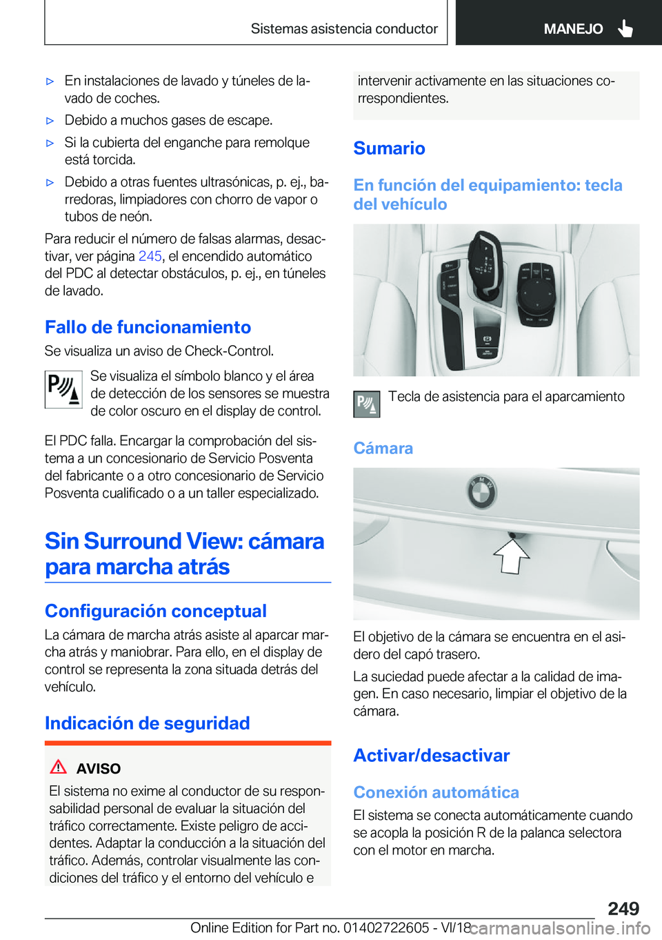 BMW 5 SERIES 2019  Manuales de Empleo (in Spanish) x�E�n��i�n�s�t�a�l�a�c�i�o�n�e�s��d�e��l�a�v�a�d�o��y��t�