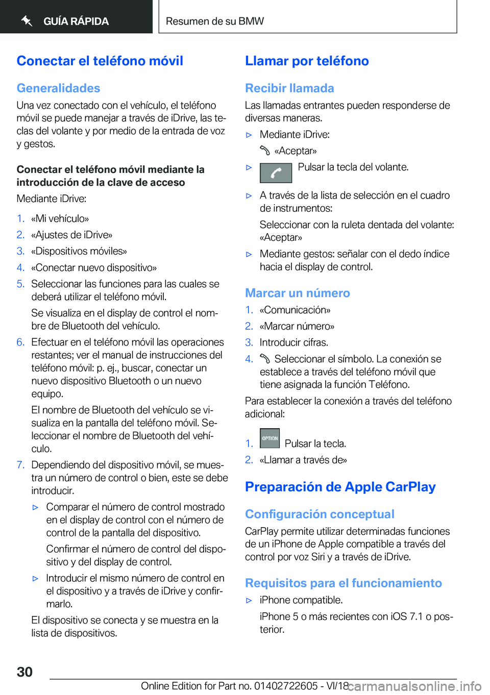 BMW 5 SERIES 2019  Manuales de Empleo (in Spanish) �C�o�n�e�c�t�a�r��e�l��t�e�l�