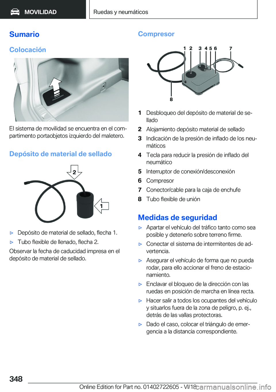 BMW 5 SERIES 2019  Manuales de Empleo (in Spanish) �S�u�m�a�r�i�o�C�o�l�o�c�a�c�i�