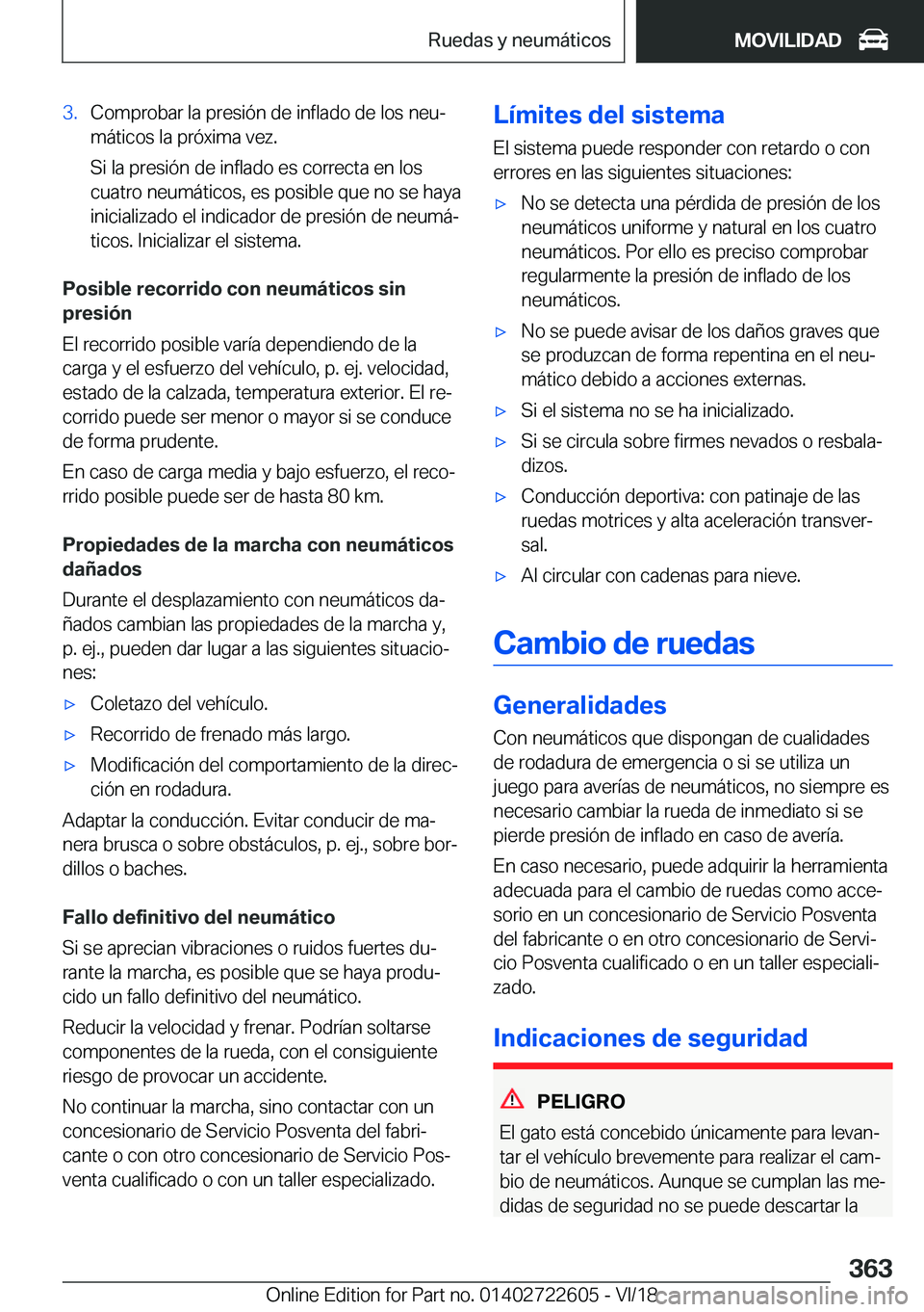 BMW 5 SERIES 2019  Manuales de Empleo (in Spanish) �3�.�C�o�m�p�r�o�b�a�r��l�a��p�r�e�s�i�