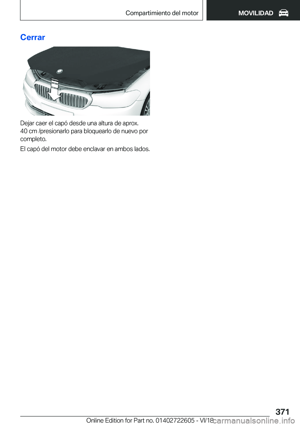 BMW 5 SERIES 2019  Manuales de Empleo (in Spanish) �C�e�r�r�a�r
�D�e�j�a�r��c�a�e�r��e�l��c�a�p�