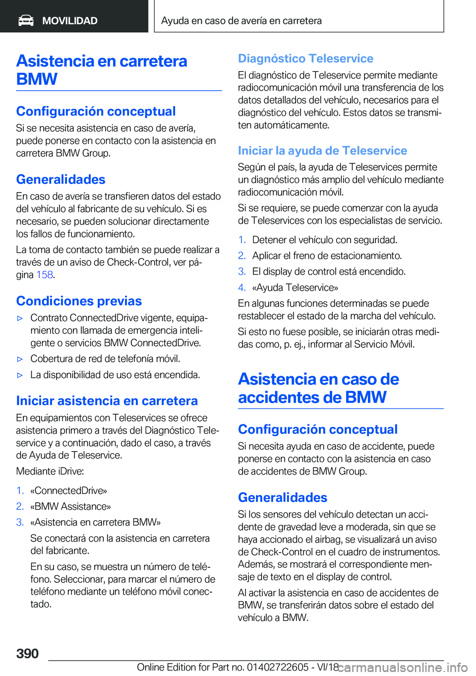 BMW 5 SERIES 2019  Manuales de Empleo (in Spanish) �A�s�i�s�t�e�n�c�i�a��e�n��c�a�r�r�e�t�e�r�a�B�M�W
�C�o�n�f�i�g�u�r�a�c�i�