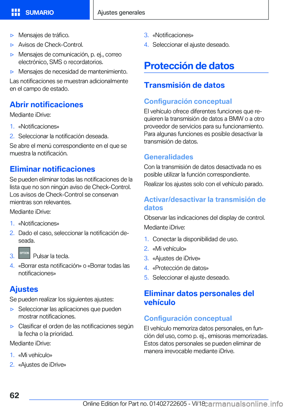 BMW 5 SERIES 2019  Manuales de Empleo (in Spanish) x�M�e�n�s�a�j�e�s��d�e��t�r�