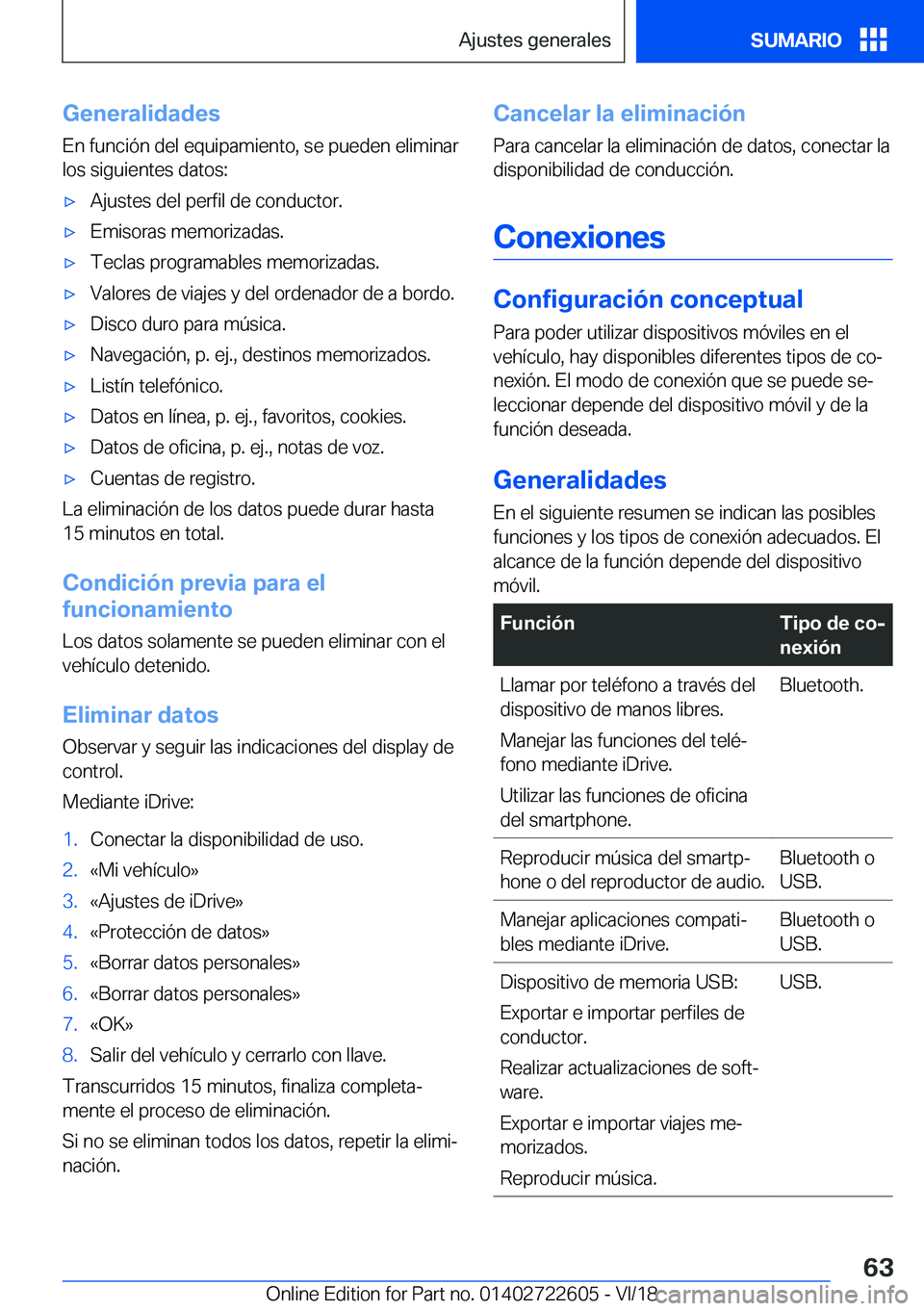 BMW 5 SERIES 2019  Manuales de Empleo (in Spanish) �G�e�n�e�r�a�l�i�d�a�d�e�s
�E�n��f�u�n�c�i�