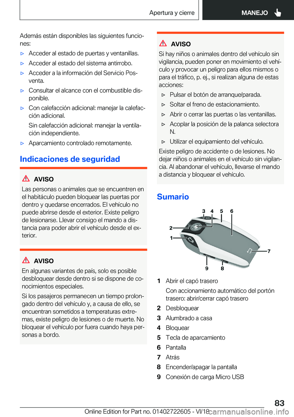 BMW 5 SERIES 2019  Manuales de Empleo (in Spanish) �A�d�e�m�
