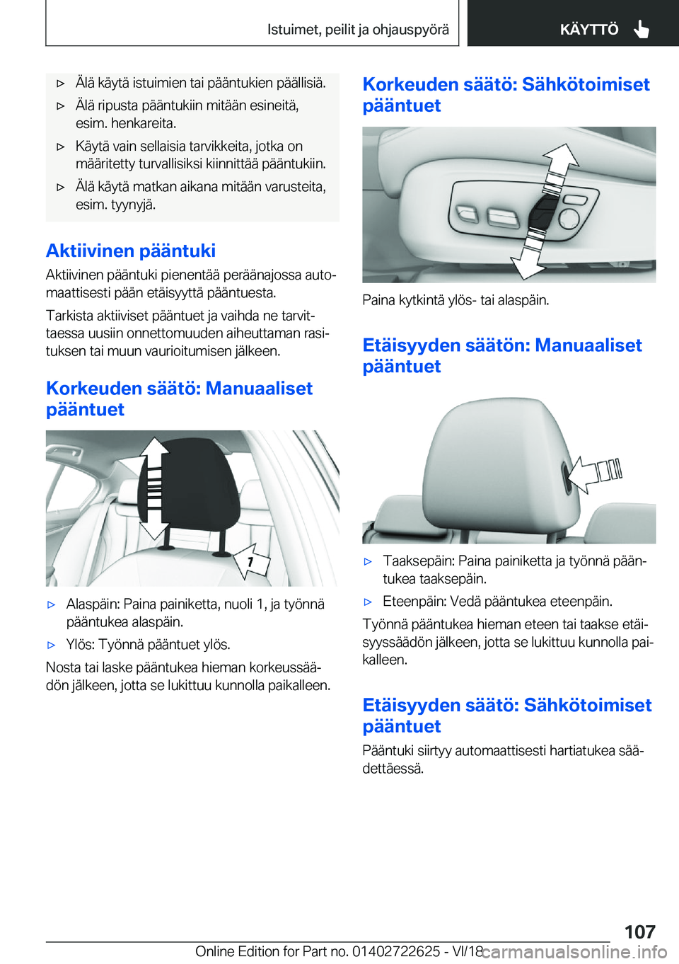 BMW 5 SERIES 2019  Omistajan Käsikirja (in Finnish) 'x�