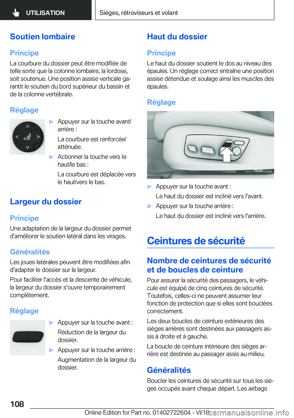 BMW 5 SERIES 2019  Notices Demploi (in French) �S�o�u�t�i�e�n��l�o�m�b�a�i�r�e�P�r�i�n�c�i�p�e
�L�a��c�o�u�r�b�u�r�e��d�u��d�o�s�s�i�e�r��p�e�u�t��ê�t�r�e��m�o�d�i�f�i�é�e��d�e
�t�e�l�l�e��s�o�r�t�e��q�u�e��l�a��c�o�l�o�n�n�e��l�o�m