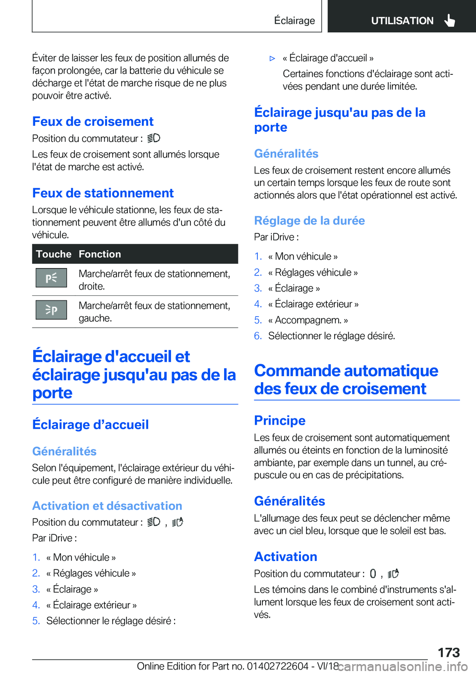 BMW 5 SERIES 2019  Notices Demploi (in French) �