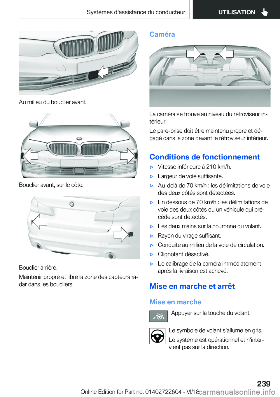 BMW 5 SERIES 2019  Notices Demploi (in French) �A�u��m�i�l�i�e�u��d�u��b�o�u�c�l�i�e�r��a�v�a�n�t�.
�B�o�u�c�l�i�e�r��a�v�a�n�t�,��s�u�r��l�e��c�