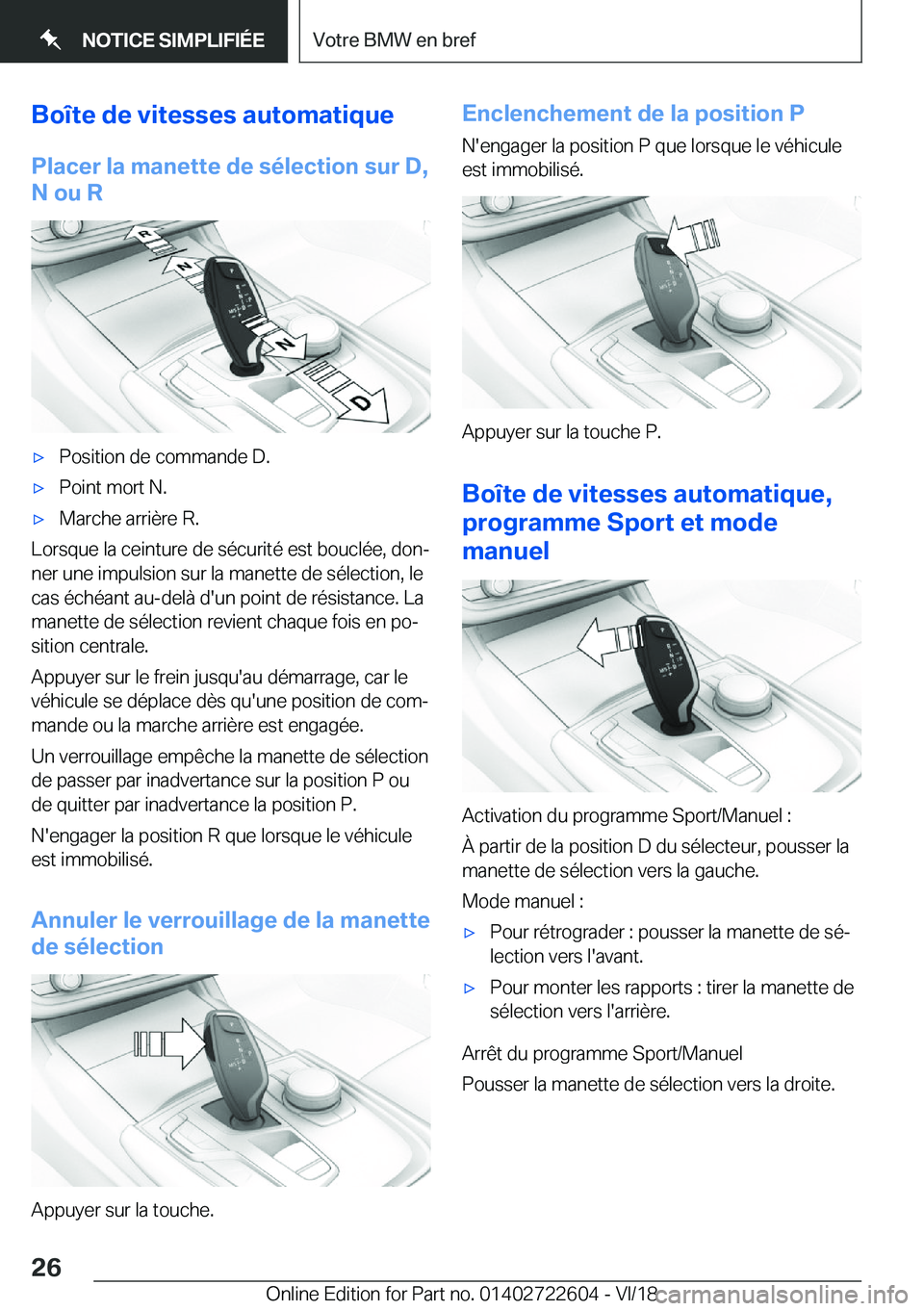 BMW 5 SERIES 2019  Notices Demploi (in French) �B�o�