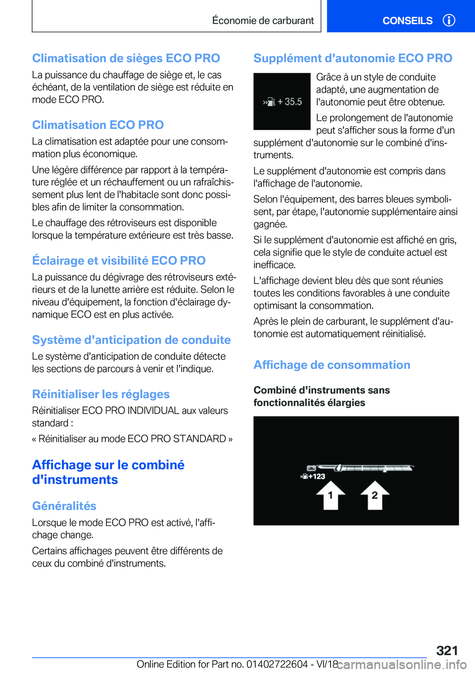 BMW 5 SERIES 2019  Notices Demploi (in French) �C�l�i�m�a�t�i�s�a�t�i�o�n��d�e��s�i�è�g�e�s��E�C�O��P�R�O�L�a��p�u�i�s�s�a�n�c�e��d�u��c�h�a�u�f�f�a�g�e��d�e��s�i�è�g�e��e�t�,��l�e��c�a�s�é�c�h�é�a�n�t�,��d�e��l�a��v�e�n�t�i�l�a