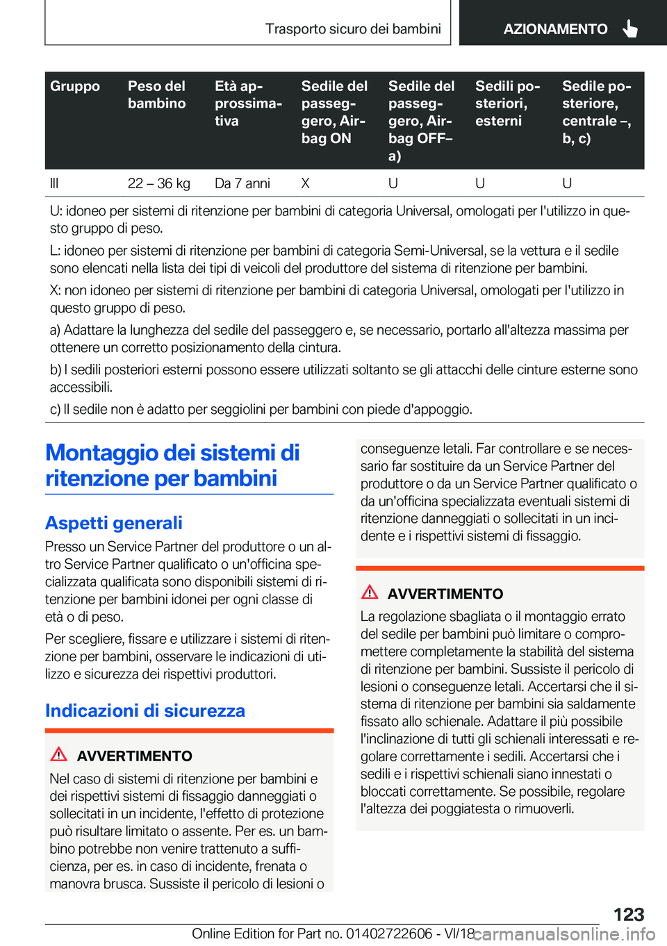 BMW 5 SERIES 2019  Libretti Di Uso E manutenzione (in Italian) �G�r�u�p�p�o�P�e�s�o��d�e�l
�b�a�m�b�i�n�o�E�t�