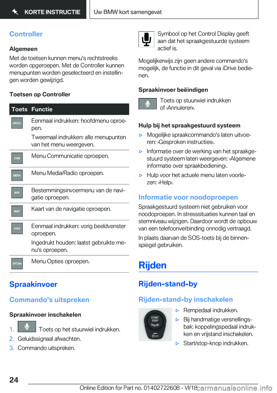 BMW 5 SERIES 2019  Instructieboekjes (in Dutch) �C�o�n�t�r�o�l�l�e�r�A�l�g�e�m�e�e�n
�M�e�t��d�e��t�o�e�t�s�e�n��k�u�n�n�e�n��m�e�n�u�'�s��r�e�c�h�t�s�t�r�e�e�k�s
�w�o�r�d�e�n��o�p�g�e�r�o�e�p�e�n�.��M�e�t��d�e��C�o�n�t�r�o�l�l�e�r��k