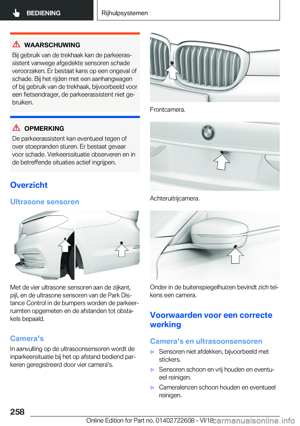BMW 5 SERIES 2019  Instructieboekjes (in Dutch) �W�A�A�R�S�C�H�U�W�I�N�G
�B�i�j��g�e�b�r�u�i�k��v�a�n��d�e��t�r�e�k�h�a�a�k��k�a�n��d�e��p�a�r�k�e�e�r�a�sj
�s�i�s�t�e�n�t��v�a�n�w�e�g�e��a�f�g�e�d�e�k�t�e��s�e�n�s�o�r�e�n��s�c�h�a�d�e �