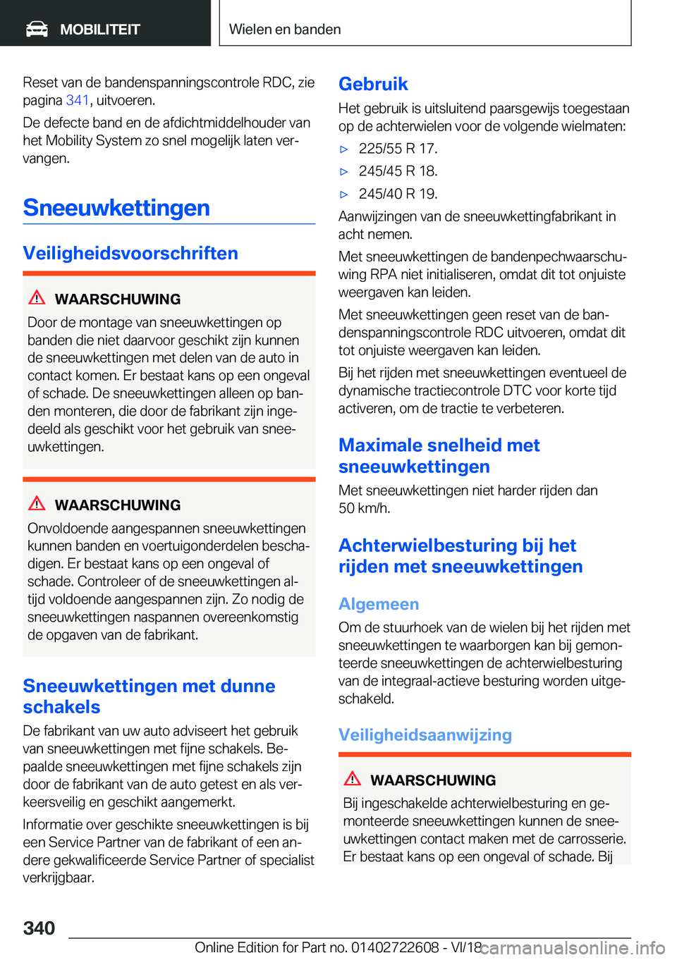 BMW 5 SERIES 2019  Instructieboekjes (in Dutch) �R�e�s�e�t��v�a�n��d�e��b�a�n�d�e�n�s�p�a�n�n�i�n�g�s�c�o�n�t�r�o�l�e��R�D�C�,��z�i�e
�p�a�g�i�n�a� �3�4�1�,��u�i�t�v�o�e�r�e�n�.
�D�e��d�e�f�e�c�t�e��b�a�n�d��e�n��d�e��a�f�d�i�c�h�t�m�i�