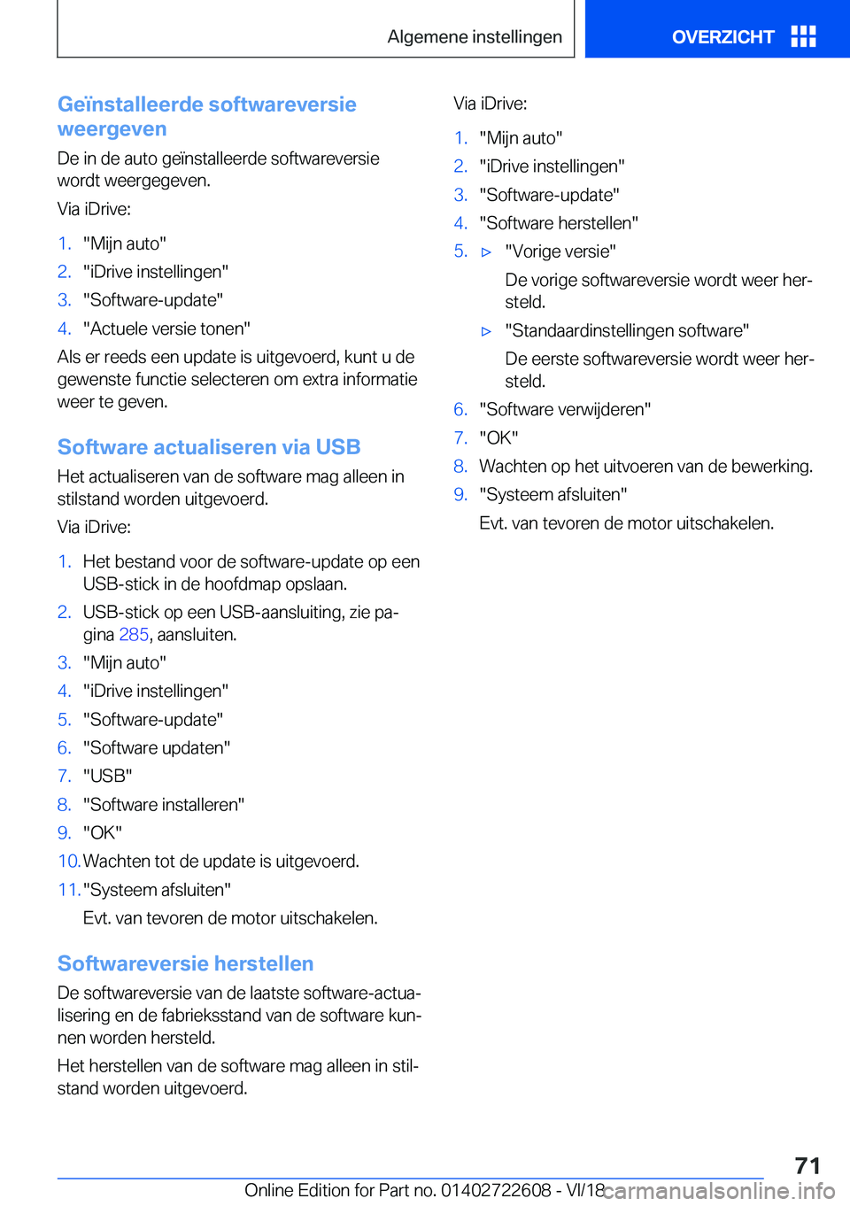 BMW 5 SERIES 2019  Instructieboekjes (in Dutch) �G�e�