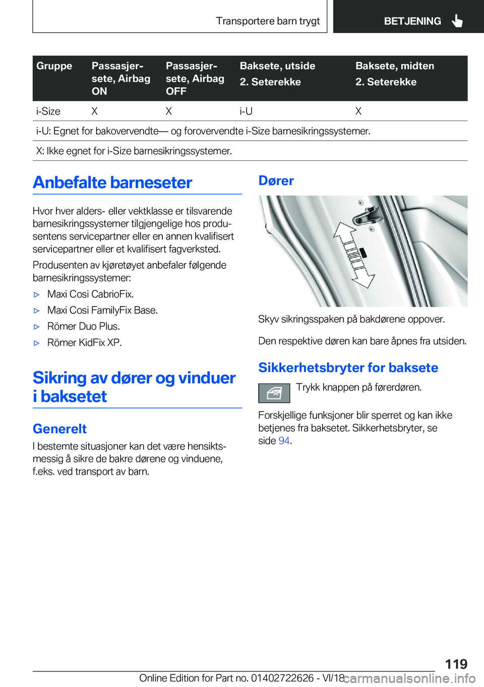 BMW 5 SERIES 2019  InstruksjonsbØker (in Norwegian) �G�r�u�p�p�e�P�a�s�s�a�s�j�e�rj
�s�e�t�e�,��A�i�r�b�a�g
�O�N�P�a�s�s�a�s�j�e�rj
�s�e�t�e�,��A�i�r�b�a�g
�O�F�F�B�a�k�s�e�t�e�,��u�t�s�i�d�e
�2�.��S�e�t�e�r�e�k�k�e�B�a�k�s�e�t�e�,��m�i�d�t�e�n
