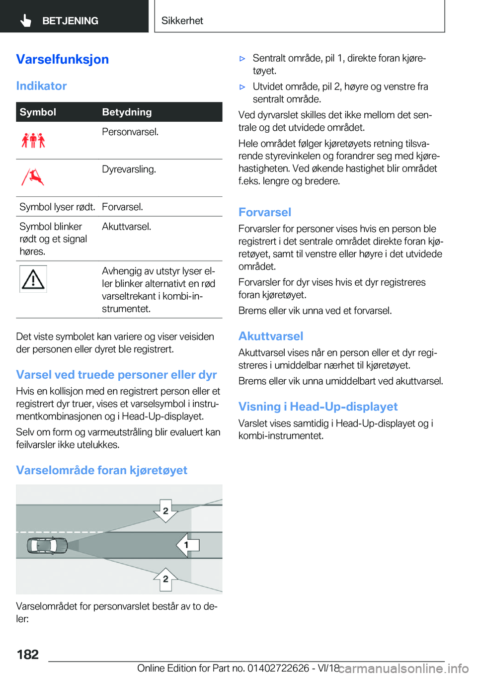 BMW 5 SERIES 2019  InstruksjonsbØker (in Norwegian) �V�a�r�s�e�l�f�u�n�k�s�j�o�n
�I�n�d�i�k�a�t�o�r�S�y�m�b�o�l�B�e�t�y�d�n�i�n�g�P�e�r�s�o�n�v�a�r�s�e�l�.�D�y�r�e�v�a�r�s�l�i�n�g�.�S�y�m�b�o�l��l�y�s�e�r��r�