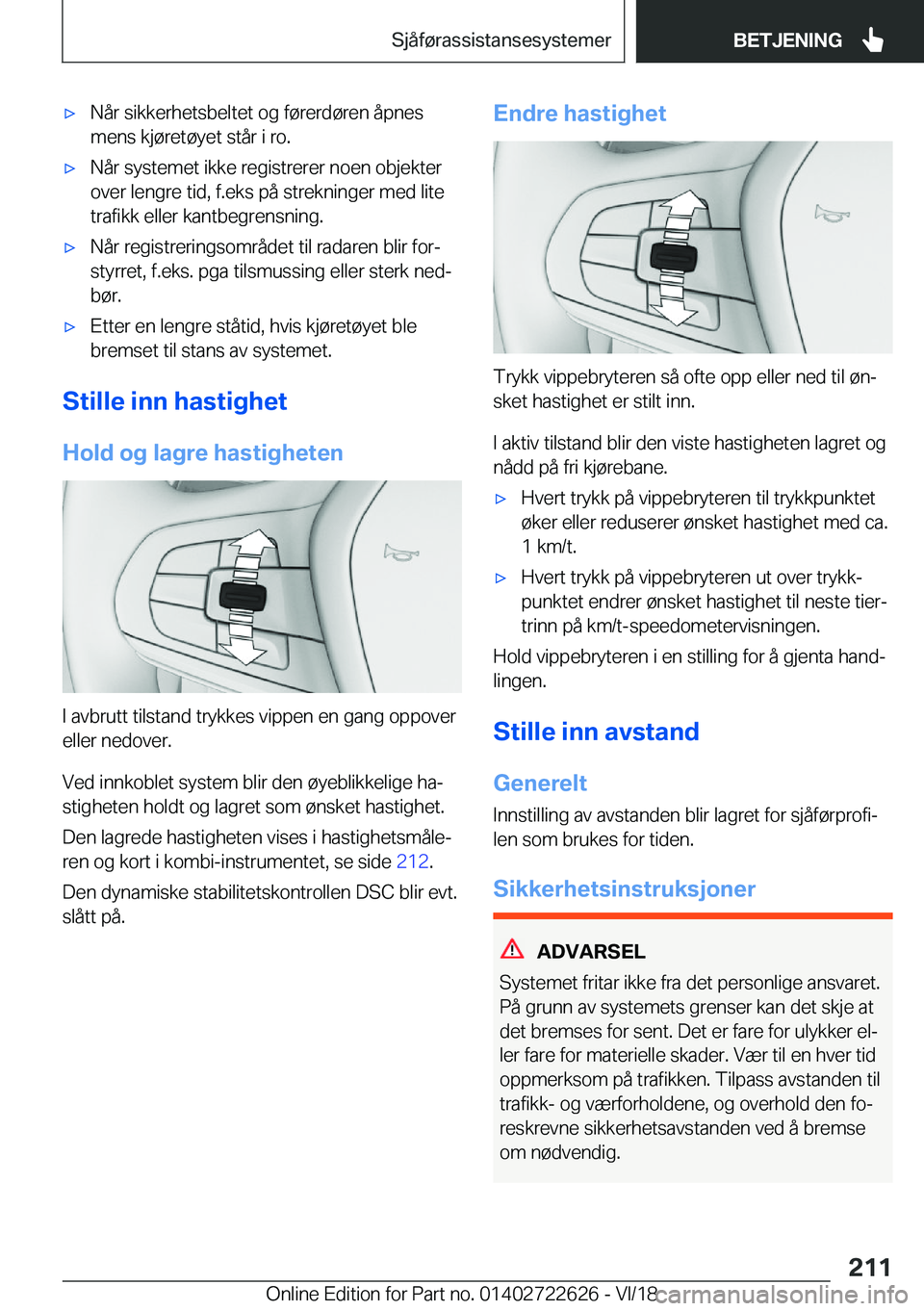 BMW 5 SERIES 2019  InstruksjonsbØker (in Norwegian) x�N�å�r��s�i�k�k�e�r�h�e�t�s�b�e�l�t�e�t��o�g��f�
