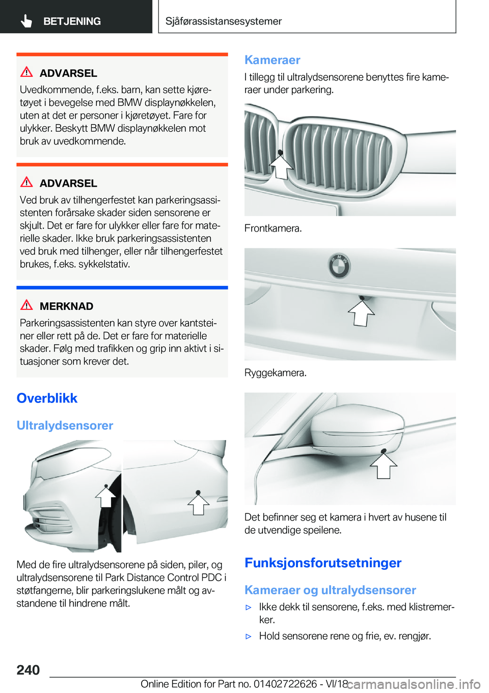 BMW 5 SERIES 2019  InstruksjonsbØker (in Norwegian) �A�D�V�A�R�S�E�L
�U�v�e�d�k�o�m�m�e�n�d�e�,��f�.�e�k�s�.��b�a�r�n�,��k�a�n��s�e�t�t�e��k�j�