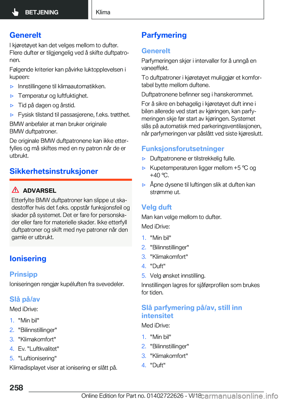 BMW 5 SERIES 2019  InstruksjonsbØker (in Norwegian) �G�e�n�e�r�e�l�t�I��k�j�