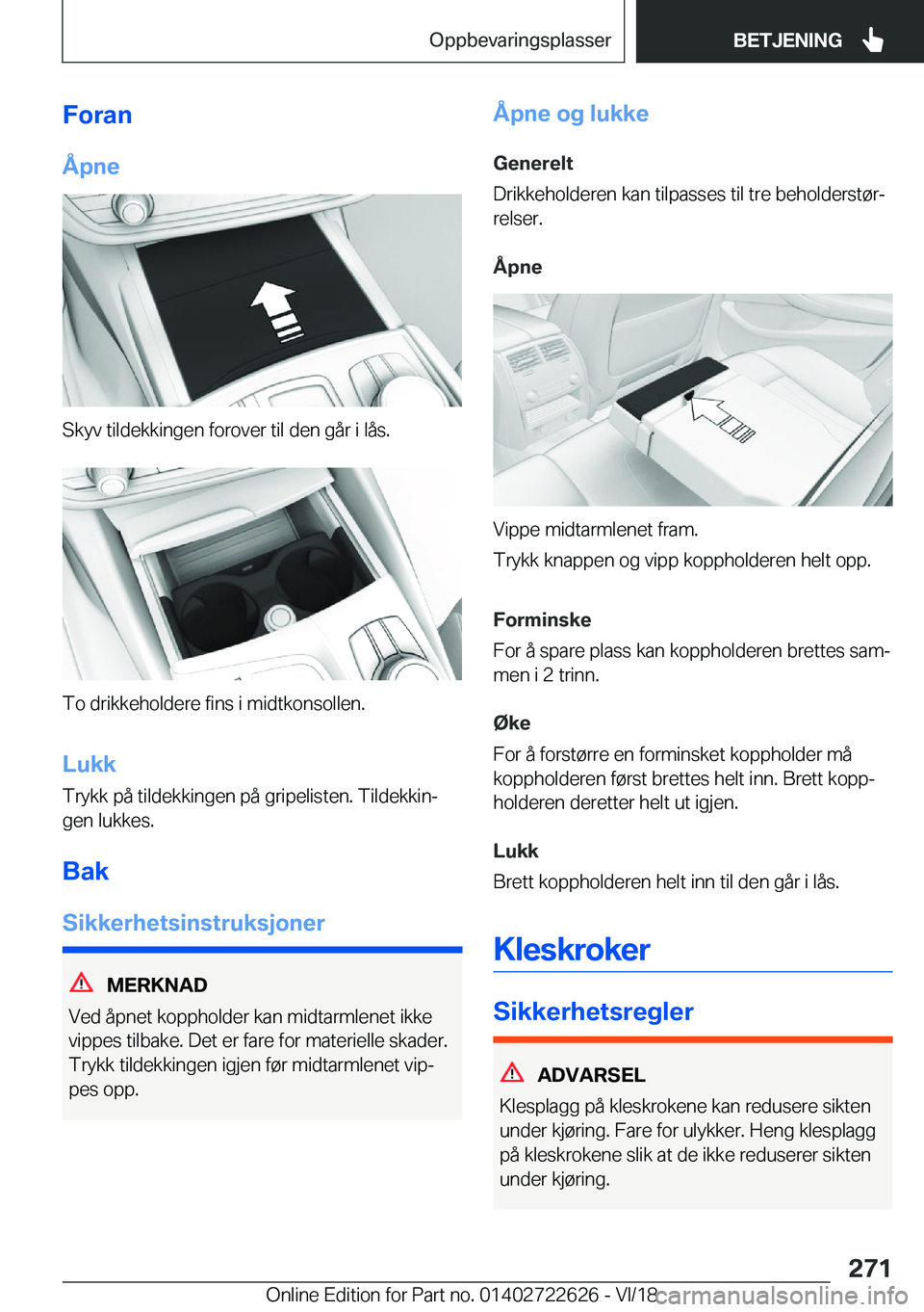 BMW 5 SERIES 2019  InstruksjonsbØker (in Norwegian) �F�o�r�a�n
�