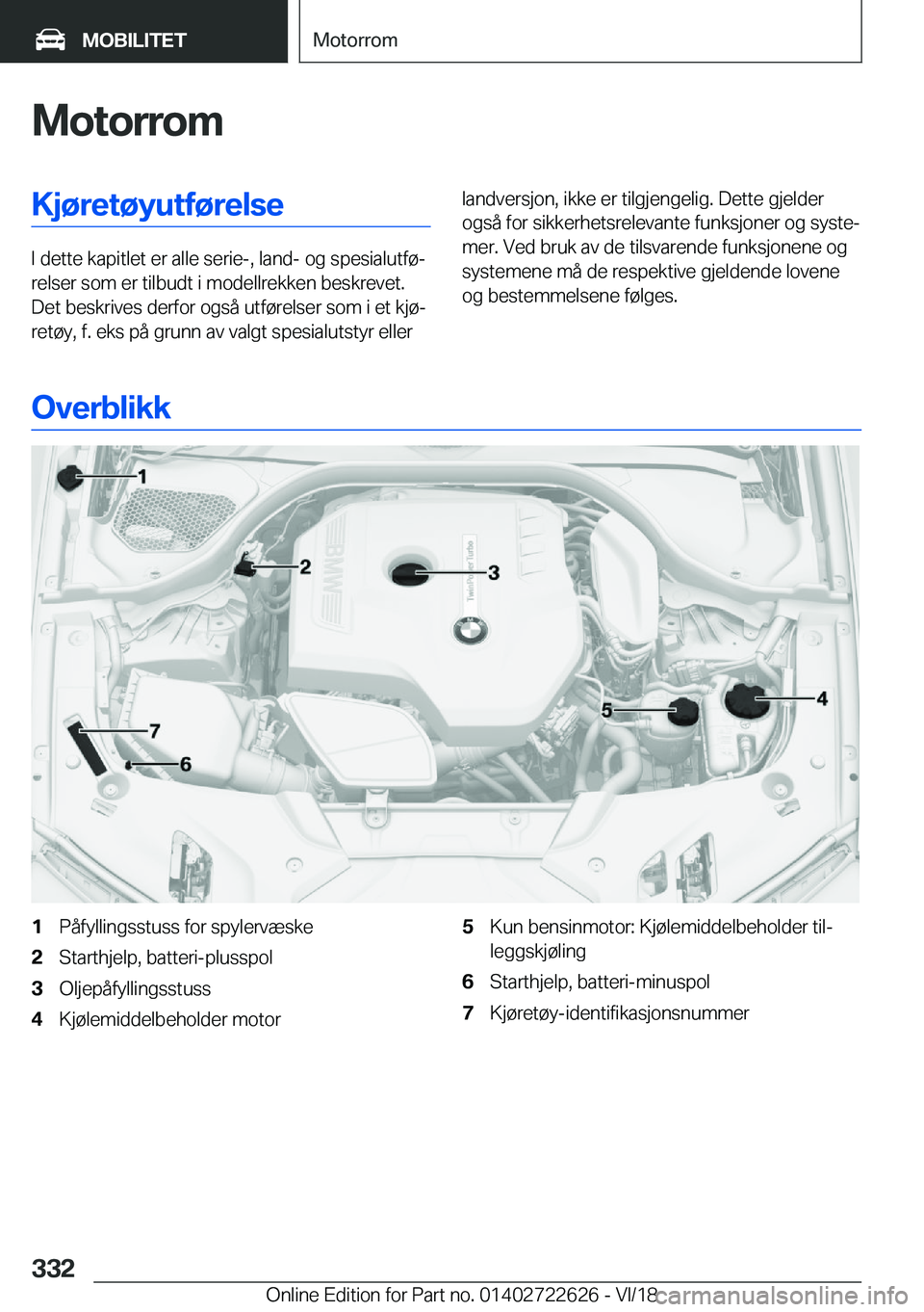 BMW 5 SERIES 2019  InstruksjonsbØker (in Norwegian) �M�o�t�o�r�r�o�m�K�j�