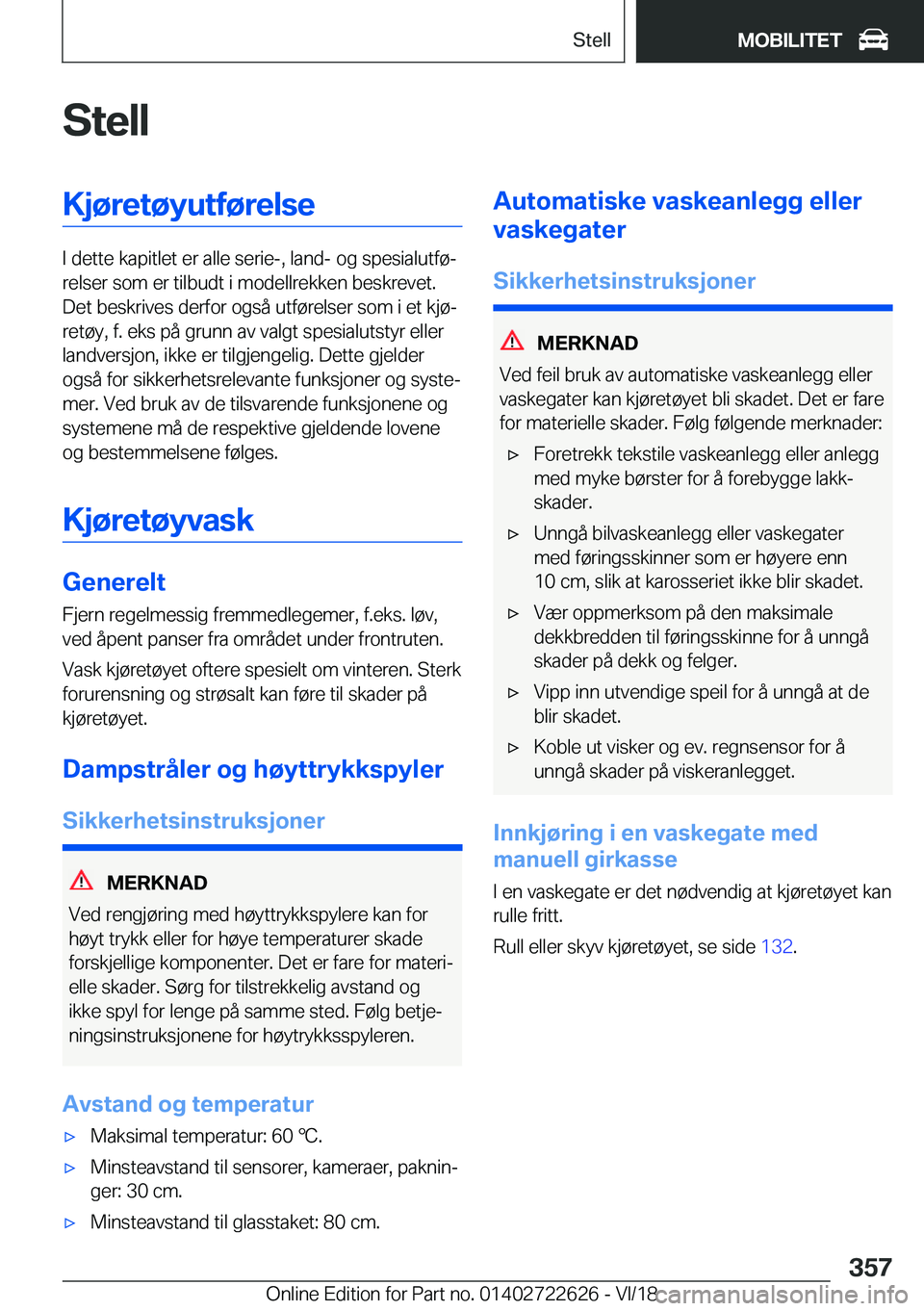 BMW 5 SERIES 2019  InstruksjonsbØker (in Norwegian) �S�t�e�l�l�K�j�