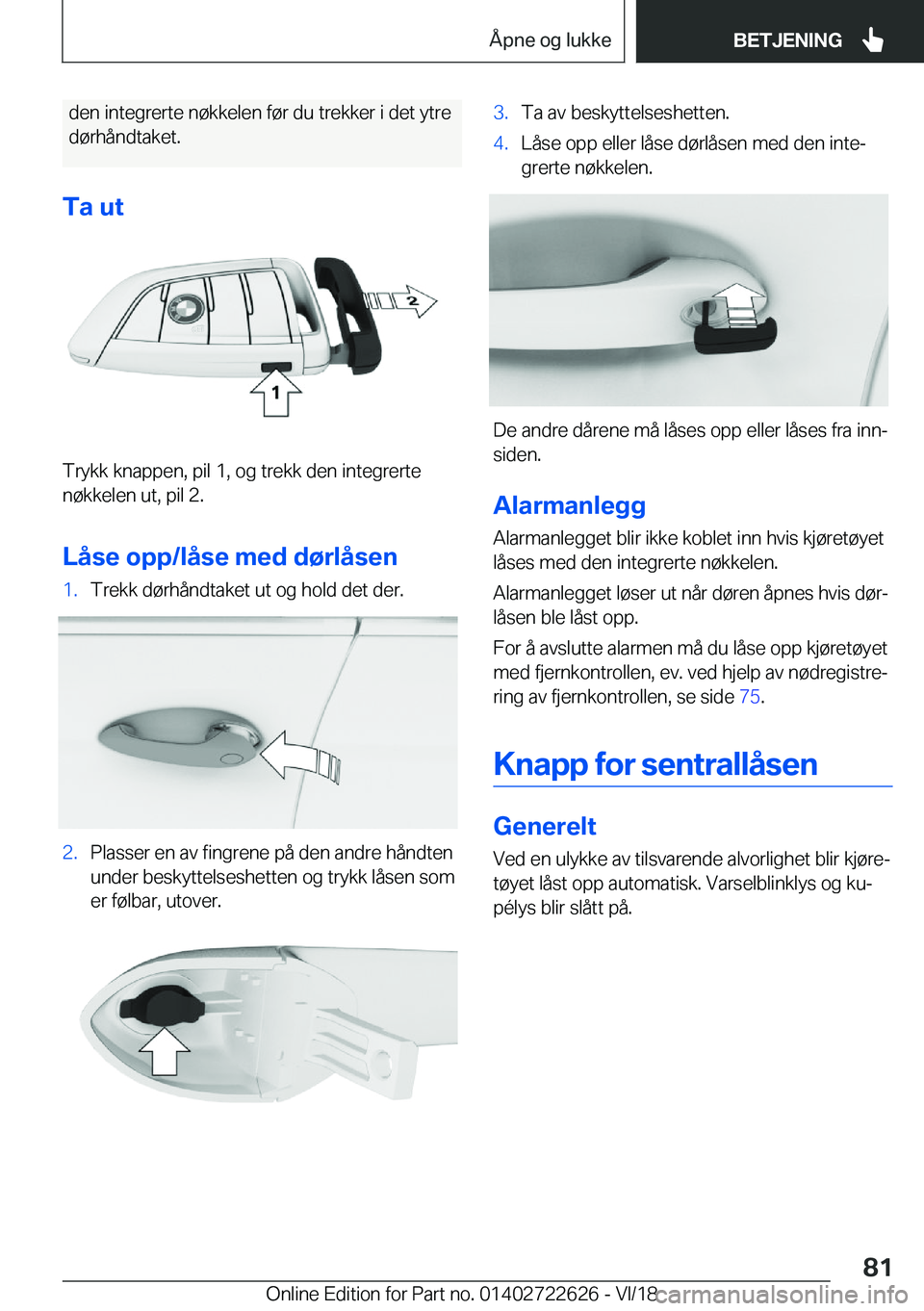 BMW 5 SERIES 2019  InstruksjonsbØker (in Norwegian) �d�e�n��i�n�t�e�g�r�e�r�t�e��n�