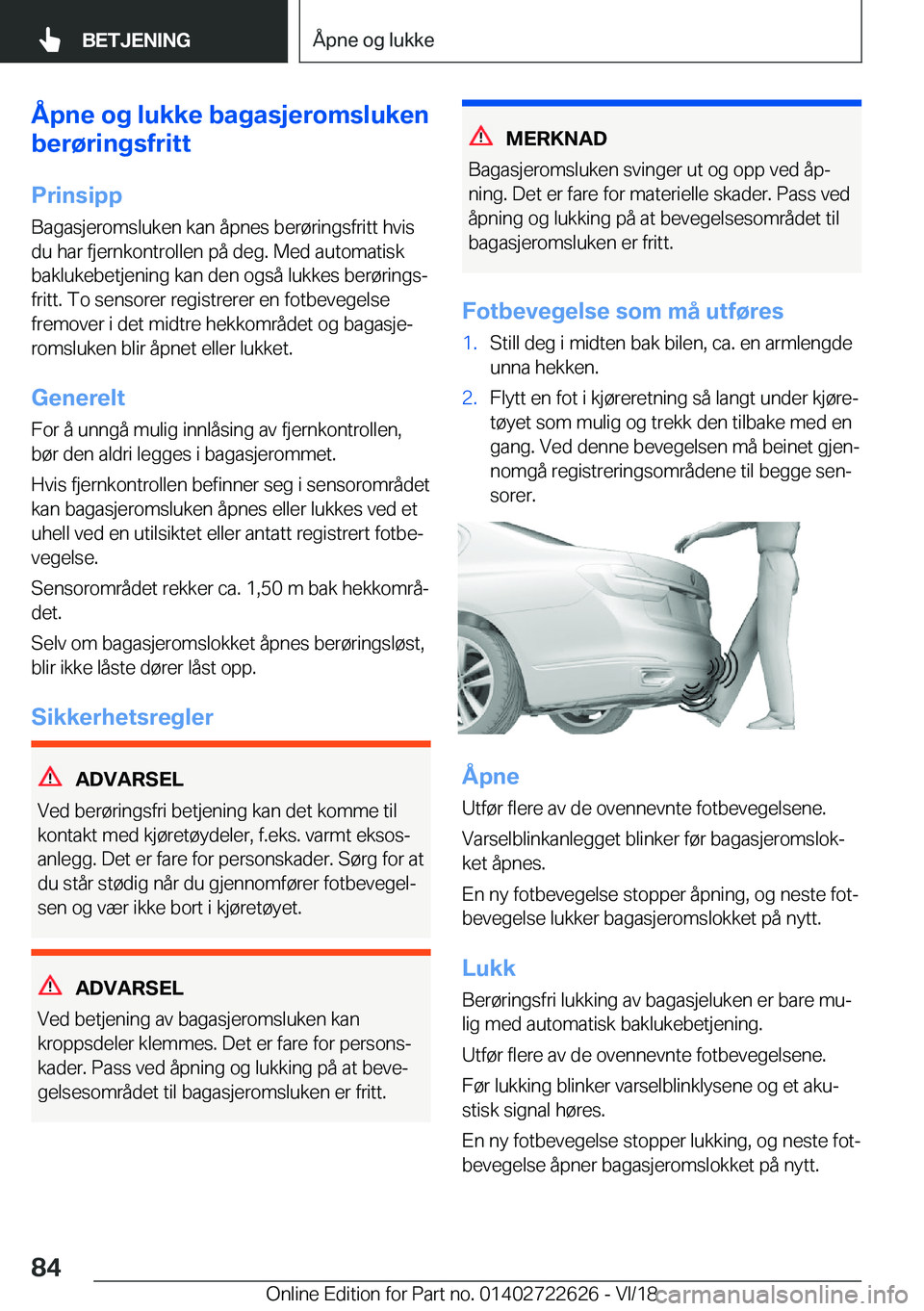 BMW 5 SERIES 2019  InstruksjonsbØker (in Norwegian) �