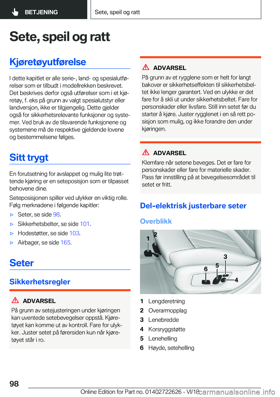 BMW 5 SERIES 2019  InstruksjonsbØker (in Norwegian) �S�e�t�e�,��s�p�e�i�l��o�g��r�a�t�t�K�j�