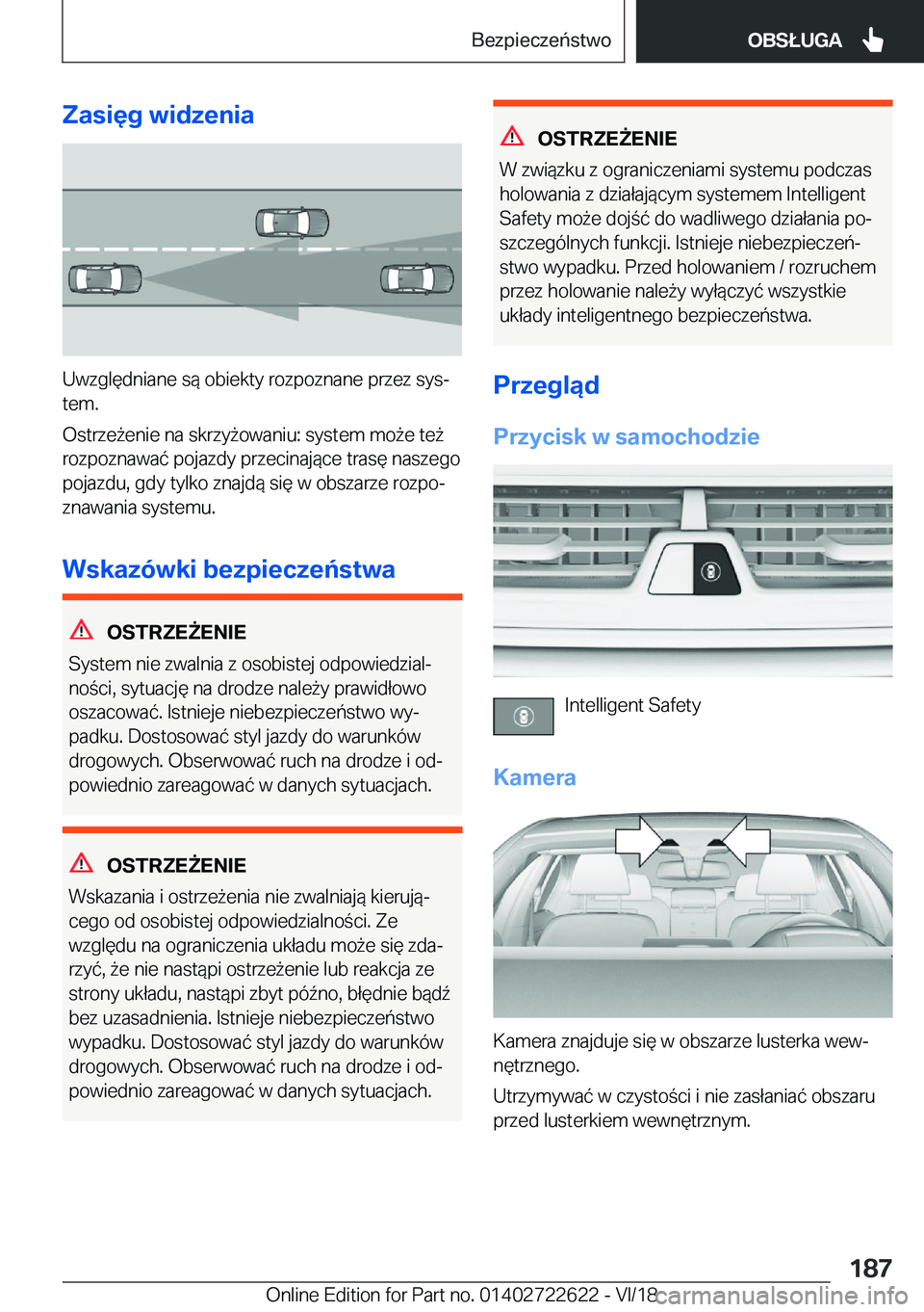 BMW 5 SERIES 2019  Instrukcja obsługi (in Polish) �Z�a�s�i�