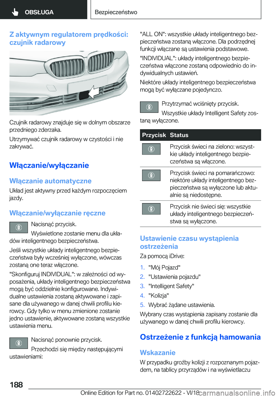 BMW 5 SERIES 2019  Instrukcja obsługi (in Polish) �Z��a�k�t�y�w�n�y�m��r�e�g�u�l�a�t�o�r�e�m��p�r�