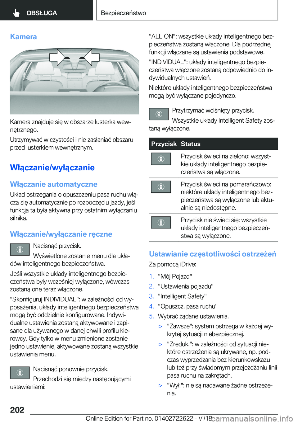BMW 5 SERIES 2019  Instrukcja obsługi (in Polish) �K�a�m�e�r�a
�K�a�m�e�r�a��z�n�a�j�d�u�j�e��s�i�