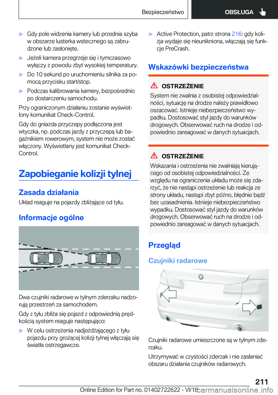BMW 5 SERIES 2019  Instrukcja obsługi (in Polish) 'x�G�d�y��p�o�l�e��w�i�d�z�e�n�i�a��k�a�m�e�r�y��l�u�b��p�r�z�e�d�n�i�a��s�z�y�b�a�w��o�b�s�z�a�r�z�e��l�u�s�t�e�r�k�a��w�s�t�e�c�z�n�e�g�o��s�