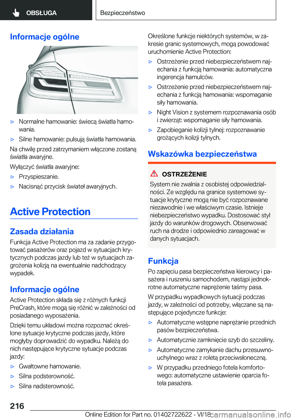 BMW 5 SERIES 2019  Instrukcja obsługi (in Polish) �I�n�f�o�r�m�a�c�j�e��o�g�