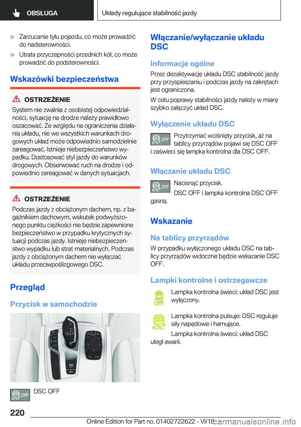 BMW 5 SERIES 2019  Instrukcja obsługi (in Polish) 'x�Z�a�r�z�u�c�a�n�i�e��t�y�ł�u��p�o�j�a�z�d�u�,��c�o��m�o9�e��p�r�o�w�a�d�z�i�
