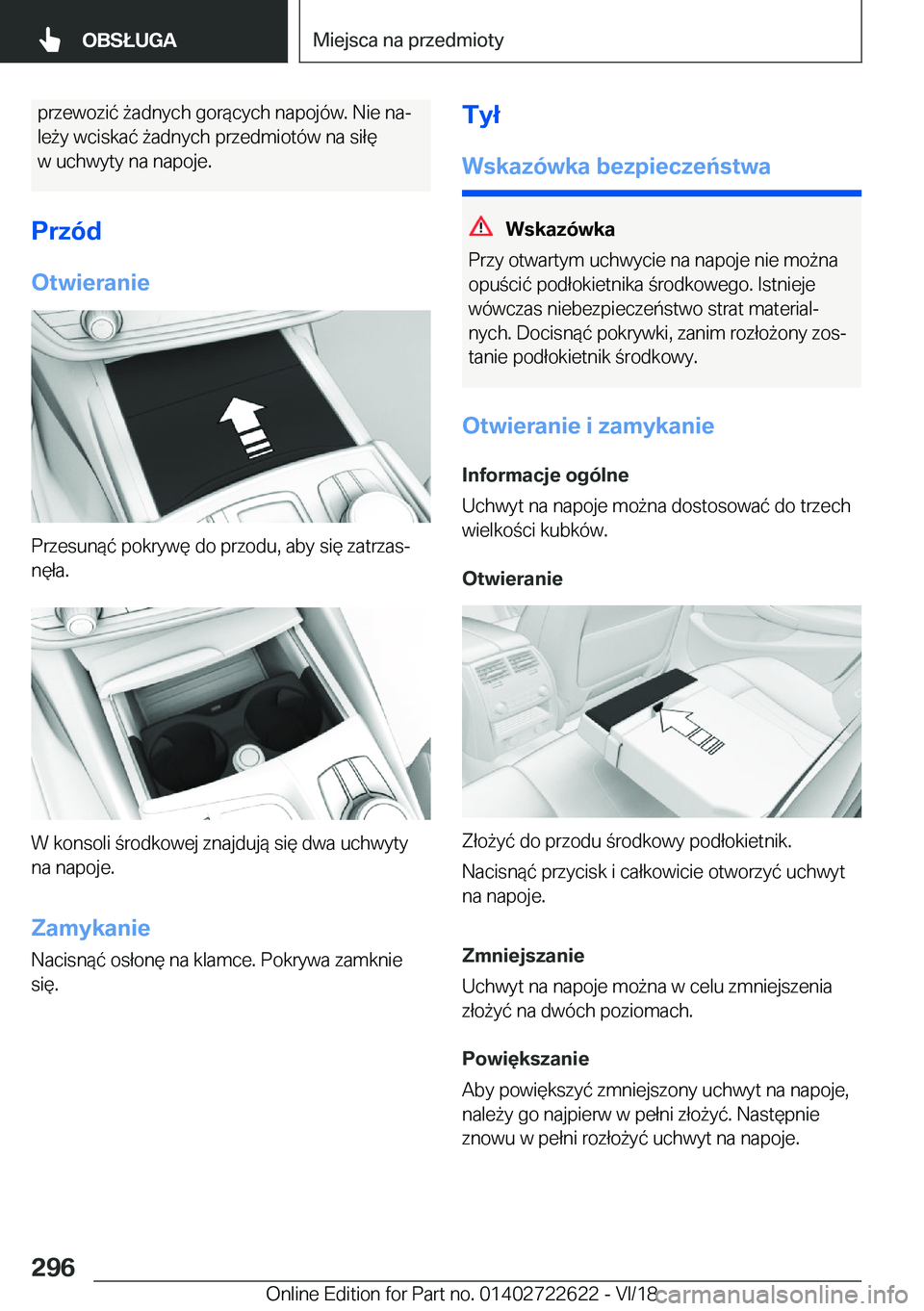 BMW 5 SERIES 2019  Instrukcja obsługi (in Polish) �p�r�z�e�w�o�z�i�